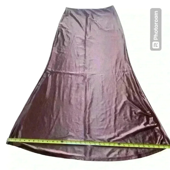 Silk satin maxi skirt set size S color brown, measurements in the pictures - Picture 4 of 7